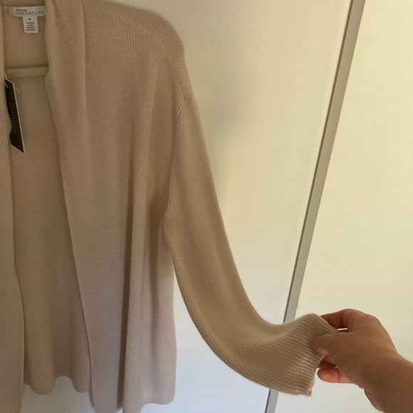 NORDSTROM SIGNATURE Cashmere Linen Blend Cardigan Sweater - Picture 2 of 5